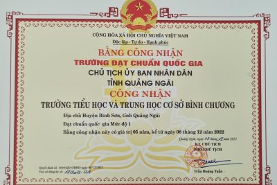 QUYẾT ĐỊNH CÔNG NHẬN TRƯỜNG ĐẠT CHUẨN QUỐC GIA